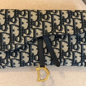 Dior Black and Gold Women's Clutch Bag